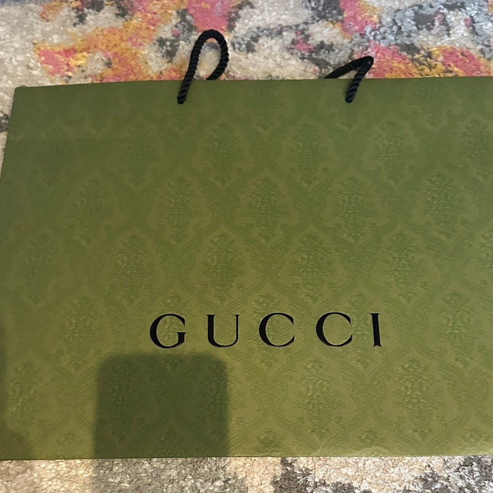 Gucci Olive Green Tote with Black Handles